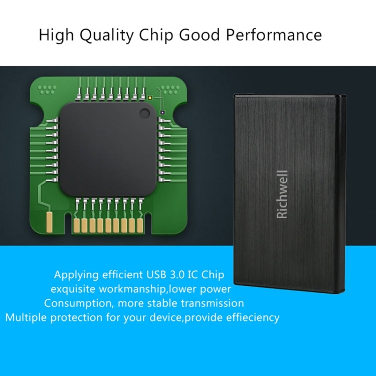 Frendorf | Richwell SATA R23-SATA-1TGB 2,5 Zoll USB3.0 Schnittstelle Mobile Festplatte, Kapazität: 1TB (Schwarz)