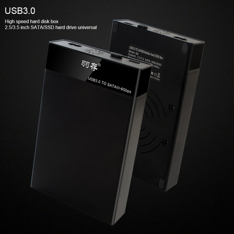 Frendorf | Universelles SATA 2.5 / 3.5 Zoll USB3.0 Schnittstelle Externes Solid State Drive Gehäuse für Laptops / Desktop-Computer, Die maximale unterstützte Kapazität: 10TB
