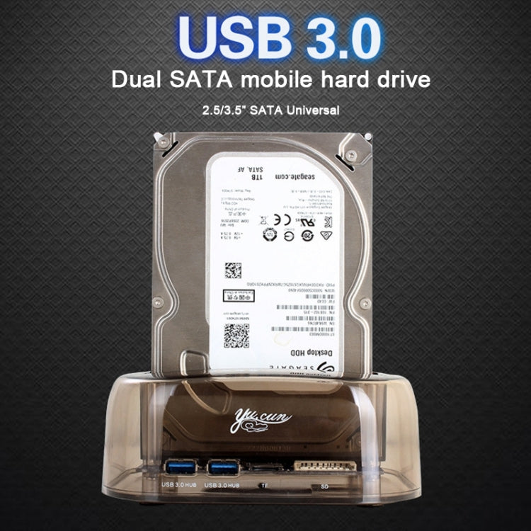 Frendorf | 2.5 / 3.5 Zoll USB3.0 Dual SATA HDD Gehäuse mit HUB & OTB-Funktion, Die maximale unterstützte Kapazität: 16TB