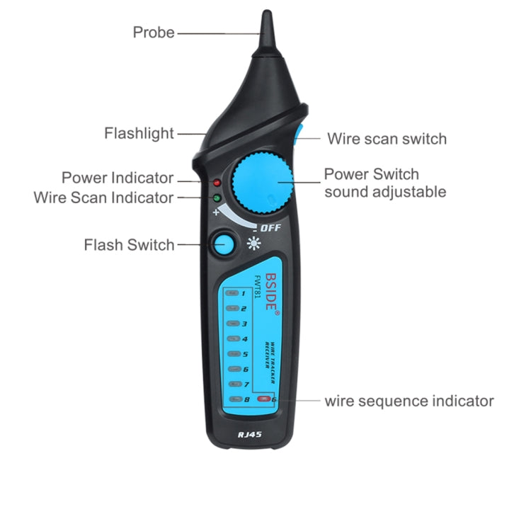 Frendorf | BSIDE FWT81 RJ11 / RJ45 Telefon Draht Tracker Toner Ethernet LAN Netzwerk Kabel Tester