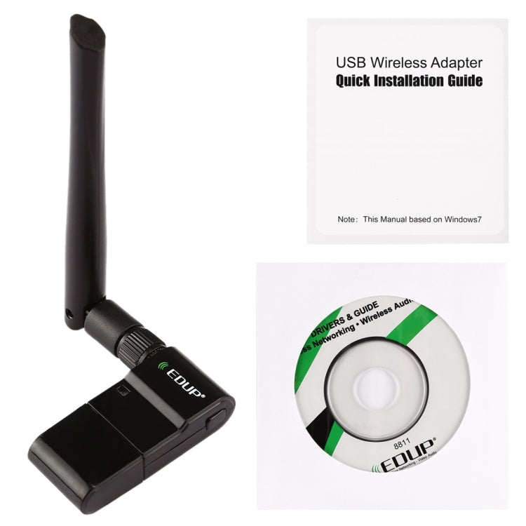 Frendorf | EDUP EP-AC1635 600Mbps Dual Band Wireless 11AC USB Ethernet Adapter 2dBi Antenne für Laptop / PC (Schwarz)