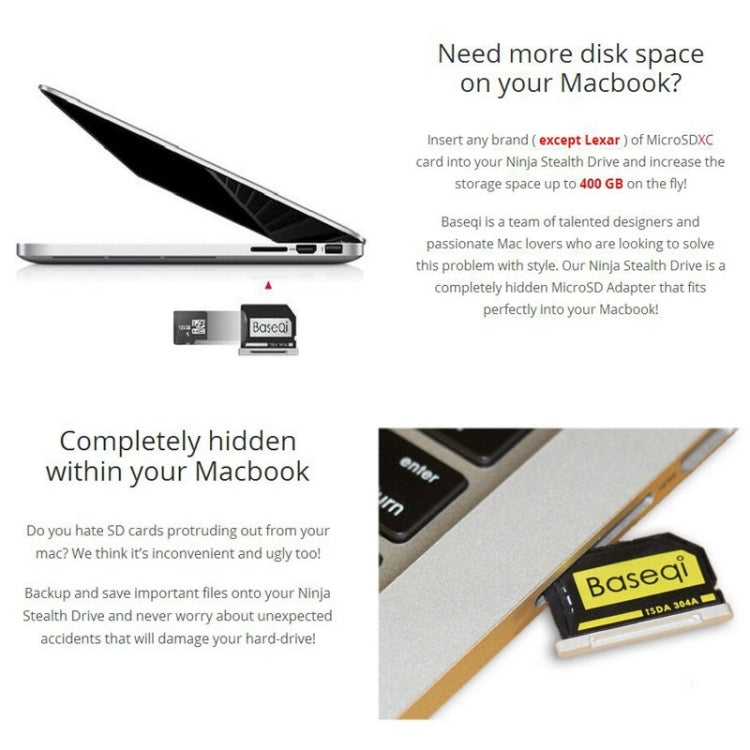 Frendorf | BASEQI Verstecktes Aluminiumlegierung Hochgeschwindigkeits-SD-Kartenetui für Dell XPS 15,6 Zoll (9560 / 9570) Laptop