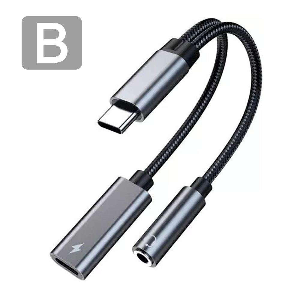 Frendorf | 2in1 PD 60W USB C Schnellladeadapter Typ C zu 3,5 mm Kopfhörer Aux Buchse Audio Konverter