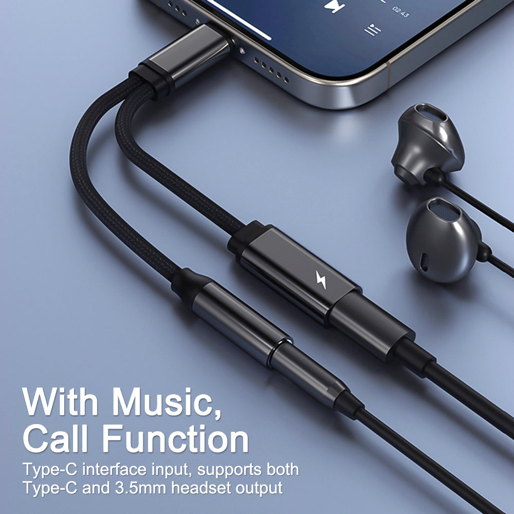 Frendorf | 2in1 PD 60W USB C Schnellladeadapter Typ C zu 3,5 mm Kopfhörer Aux Buchse Audio Konverter