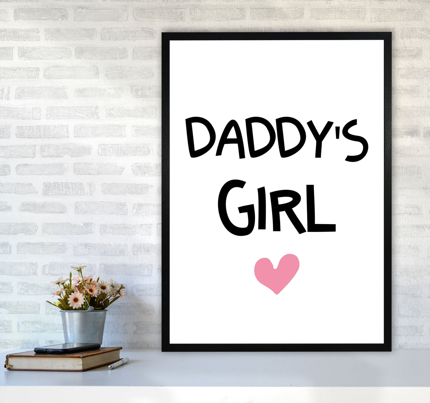 Daddy's Girl Pink Framed Nursey Wall Art Print