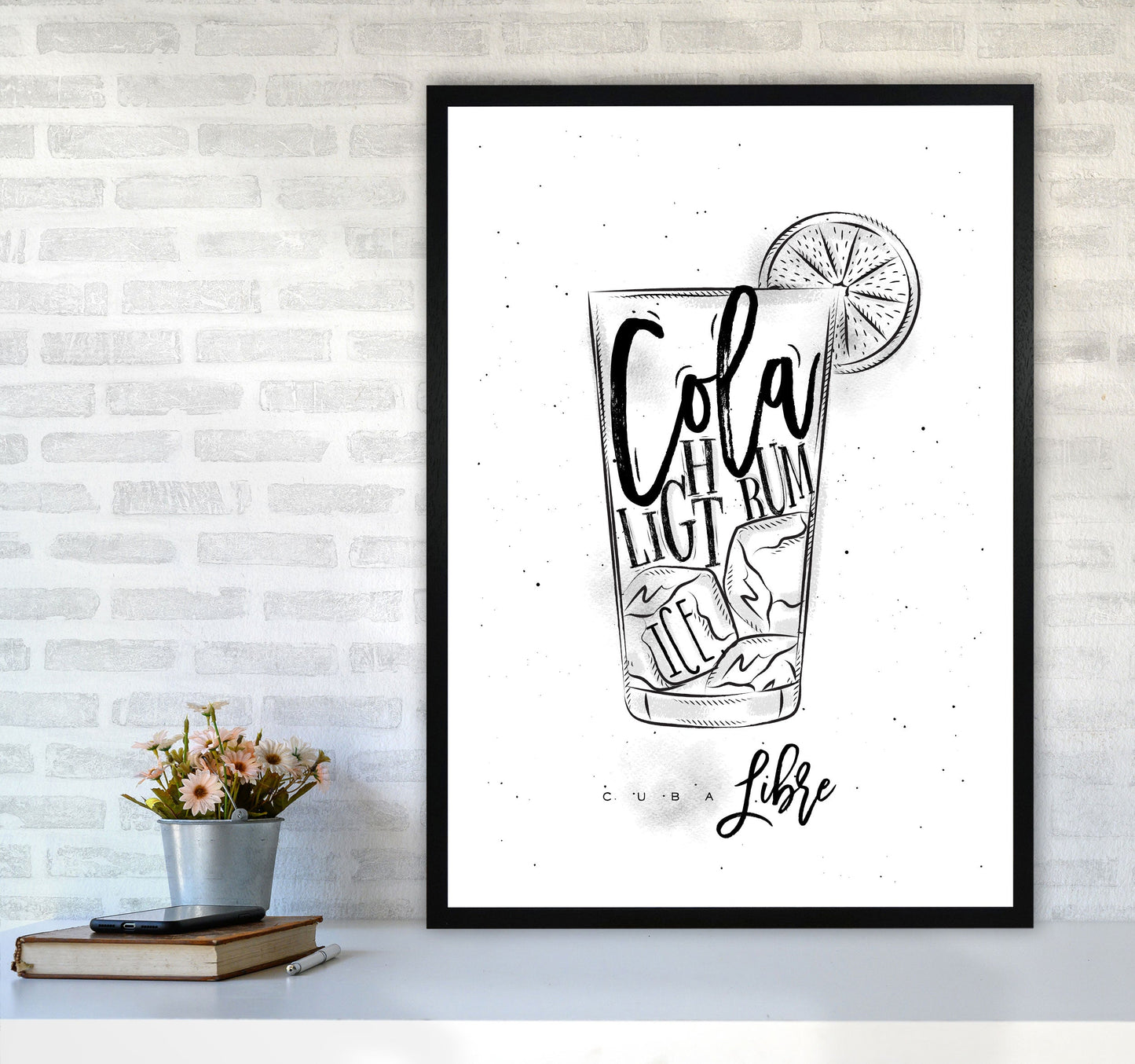 Cuba Libre Cocktail Moderne Druck, Gerahmte Küchen Wandkunst