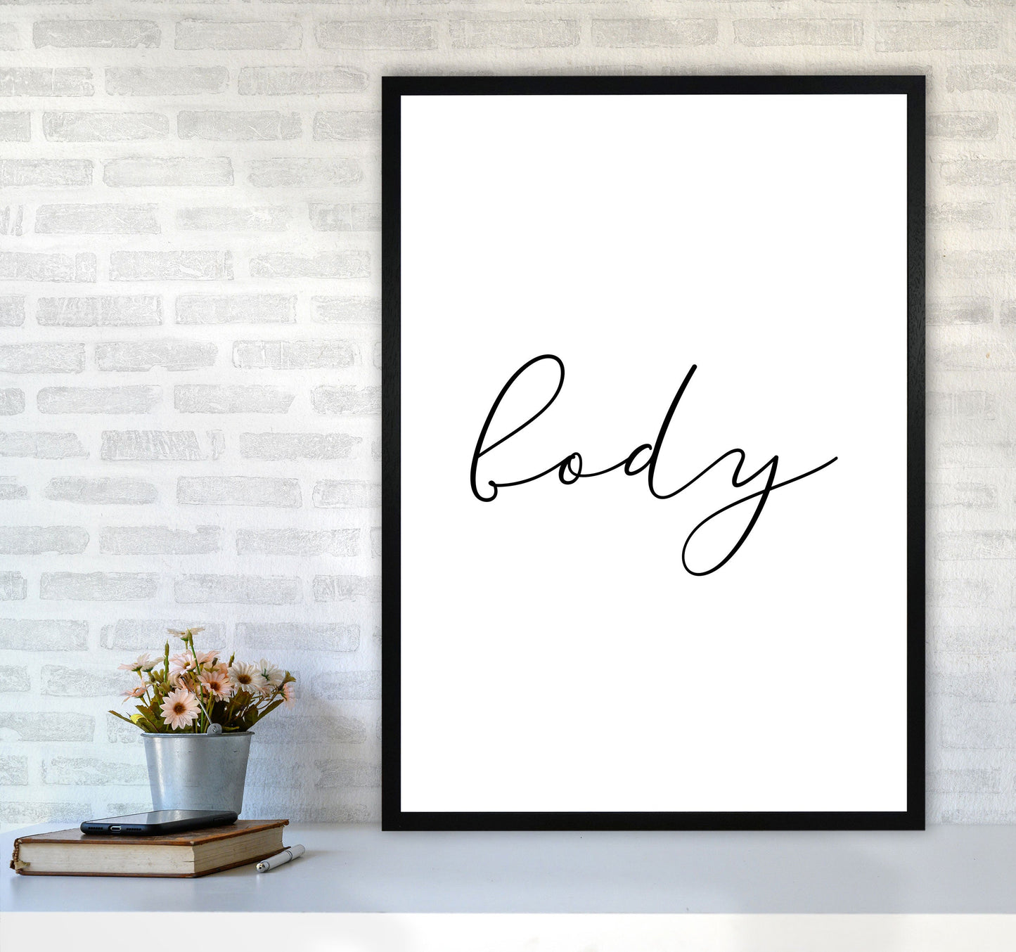 Körper Gerahmte Typografie Wandkunst Druck