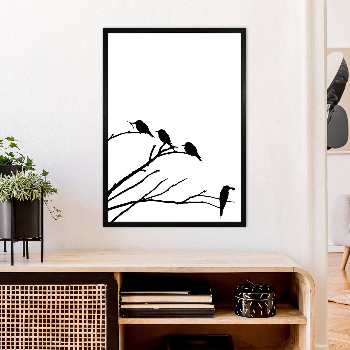 Eckäste mit Vögeln Kunstdruck