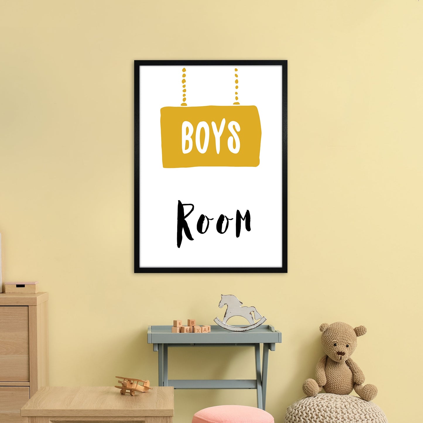 Jungenzimmer Senf Kunstdruck