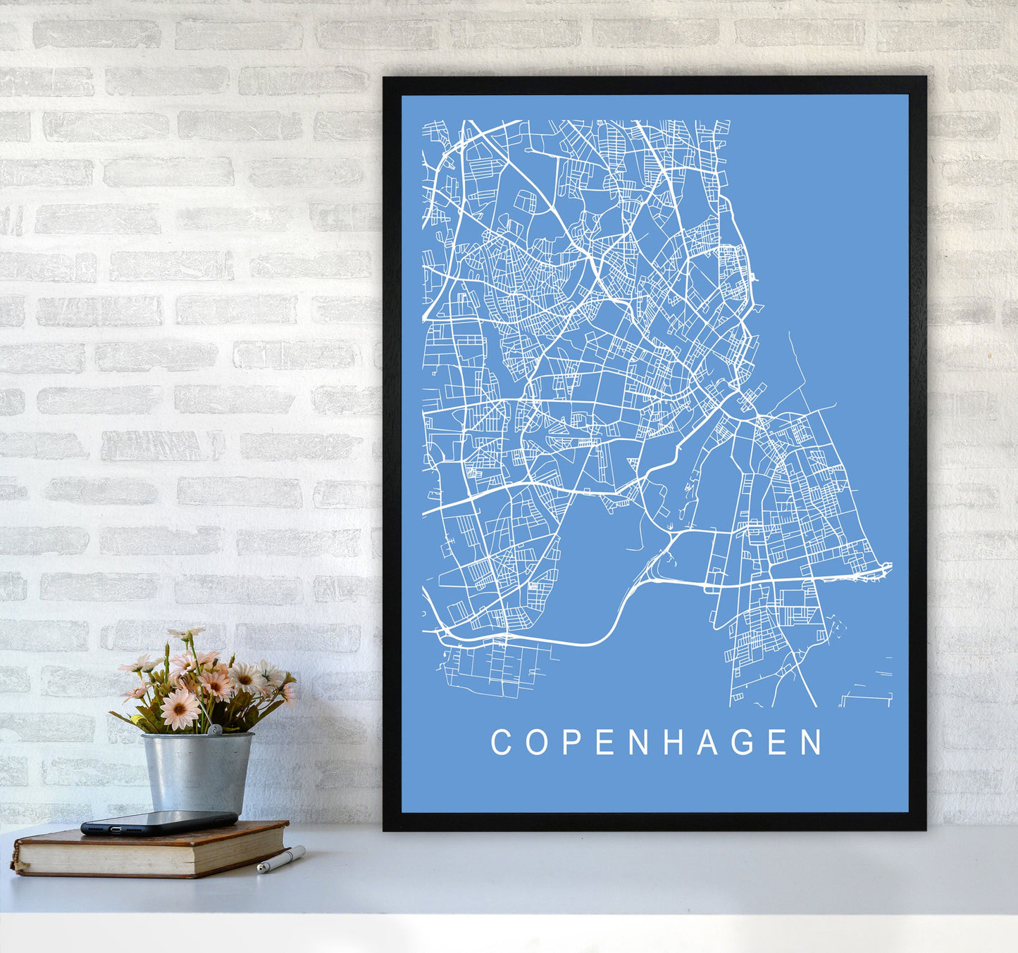 Kopenhagen Karte Blaupause Kunstdruck