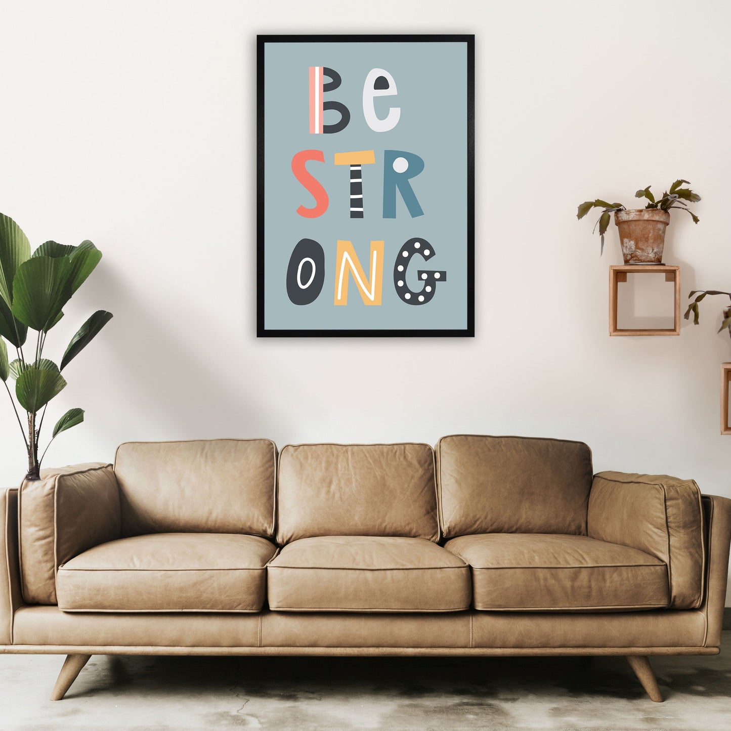 Be strong Neutral Kinder Kunstdruck von Pixy Paper