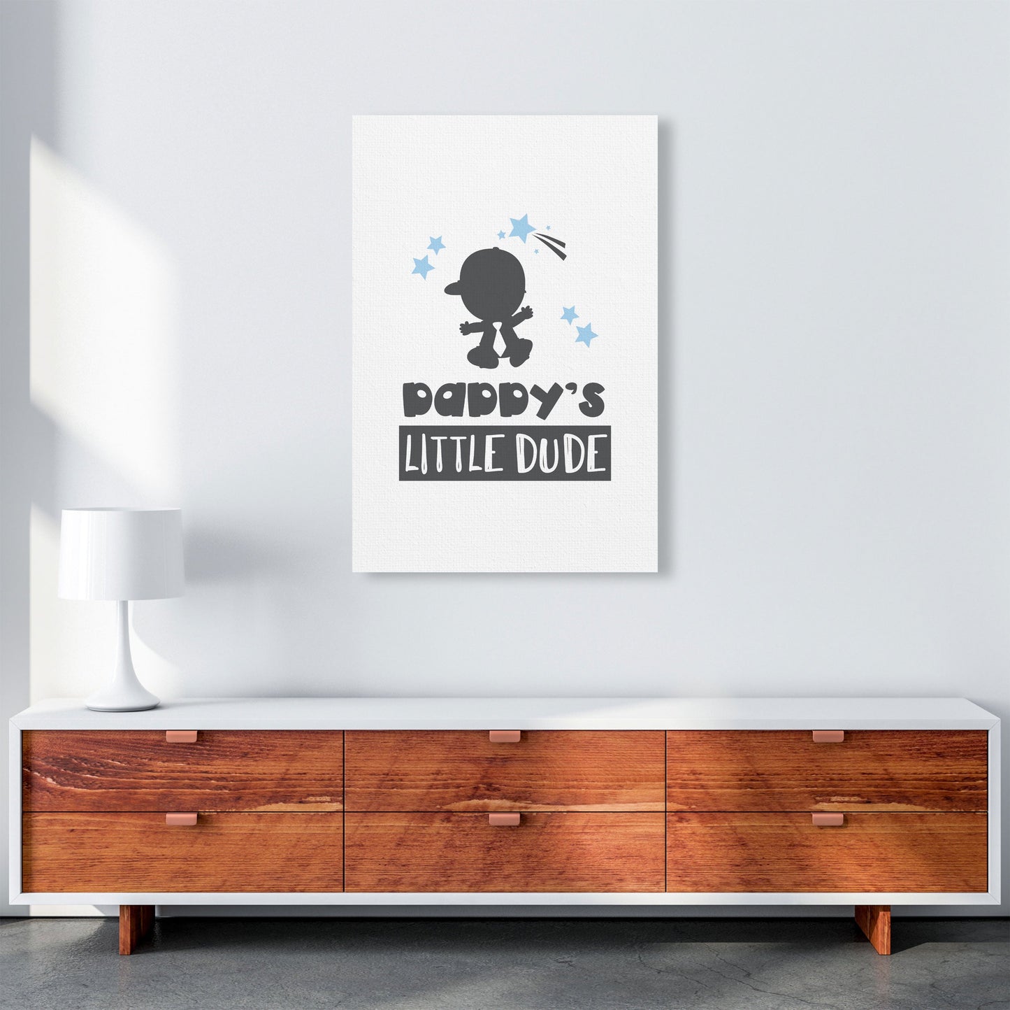 Daddy's Little Dude Gerahmter Kinderzimmer Wandkunstdruck
