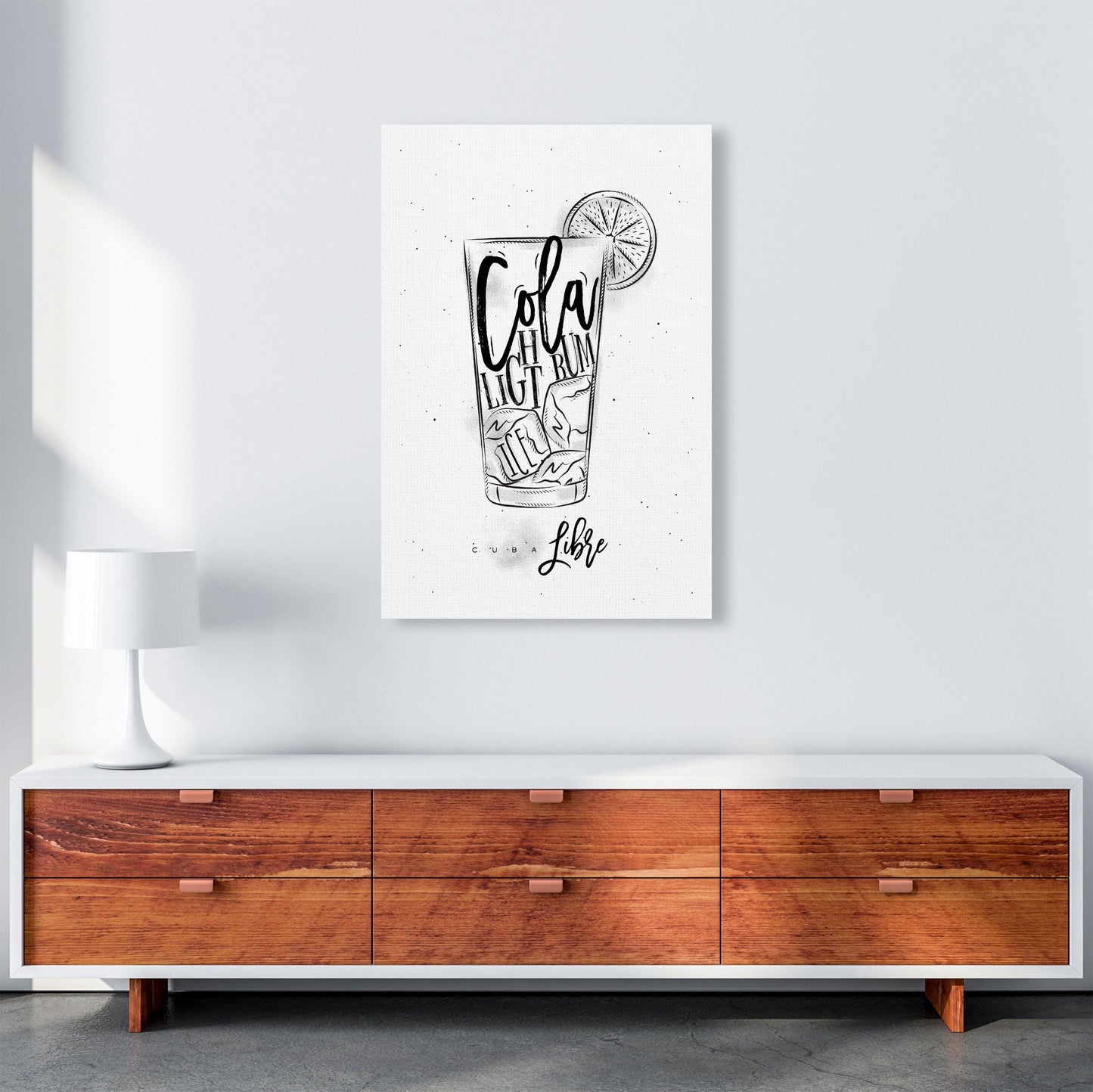Cuba Libre Cocktail Moderne Druck, Gerahmte Küchen Wandkunst