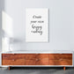 Erstellen Sie Ihre eigene Happy Ending gerahmte Typografie Wandkunst Druck