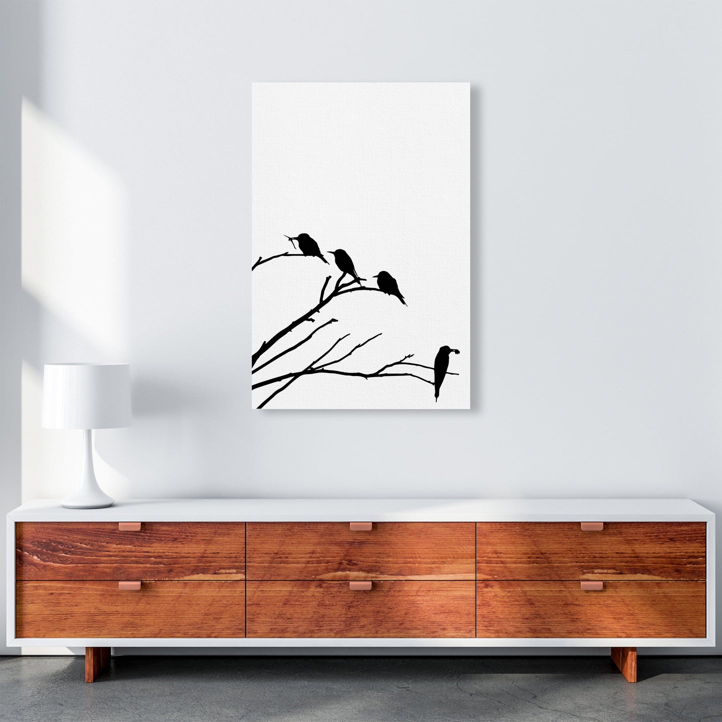 Eckäste mit Vögeln Kunstdruck