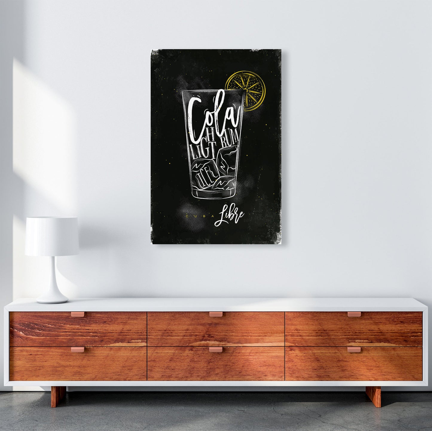 Cuba Libre Cocktail Schwarz Kunstdruck