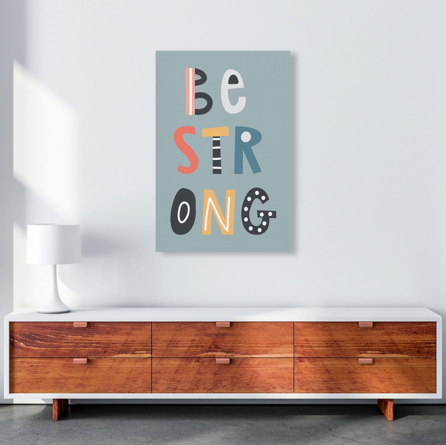 Be strong Neutral Kinder Kunstdruck von Pixy Paper