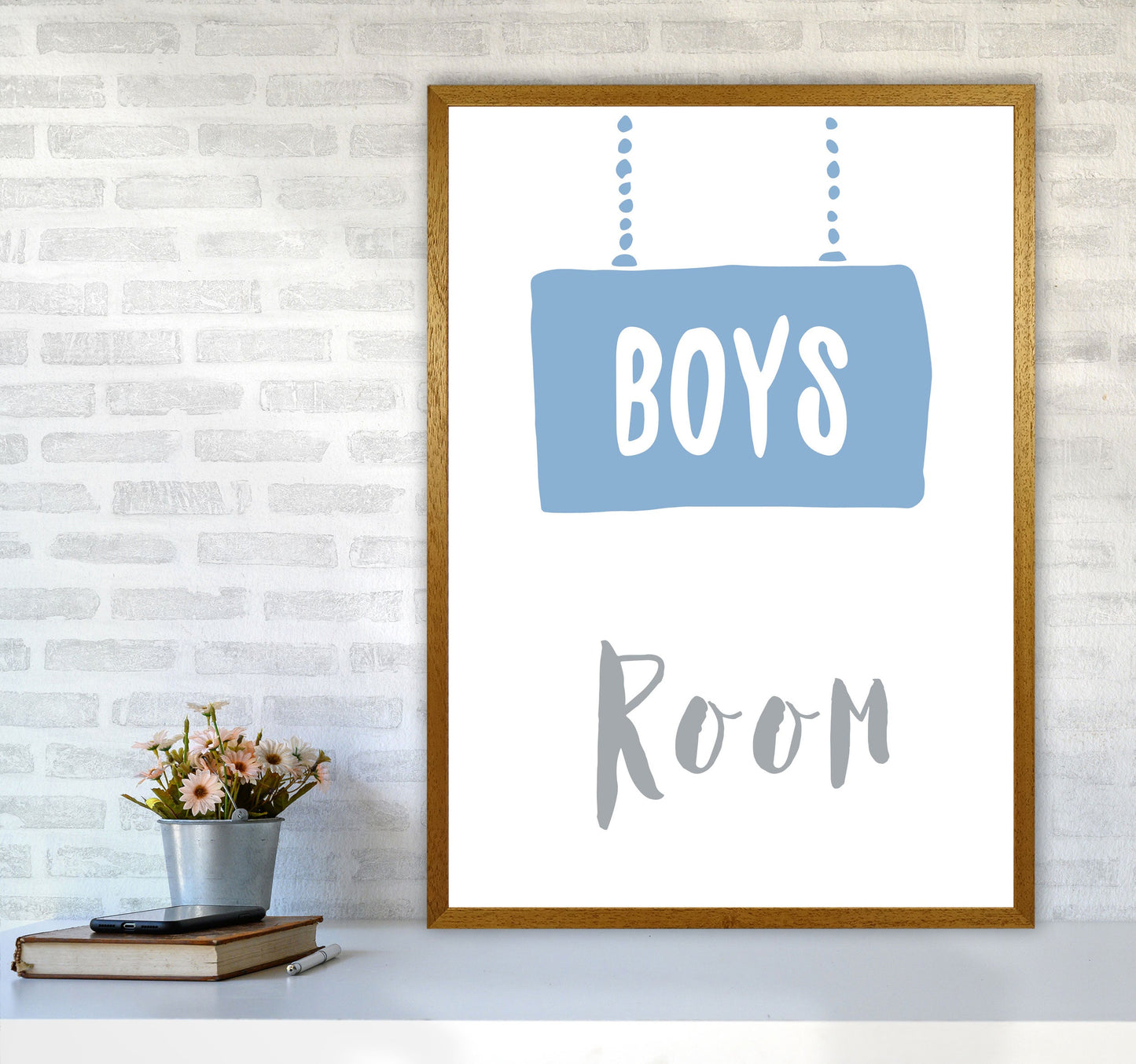 Jungenzimmer Blau Rahmendes Kinderzimmer Wandkunst Druck
