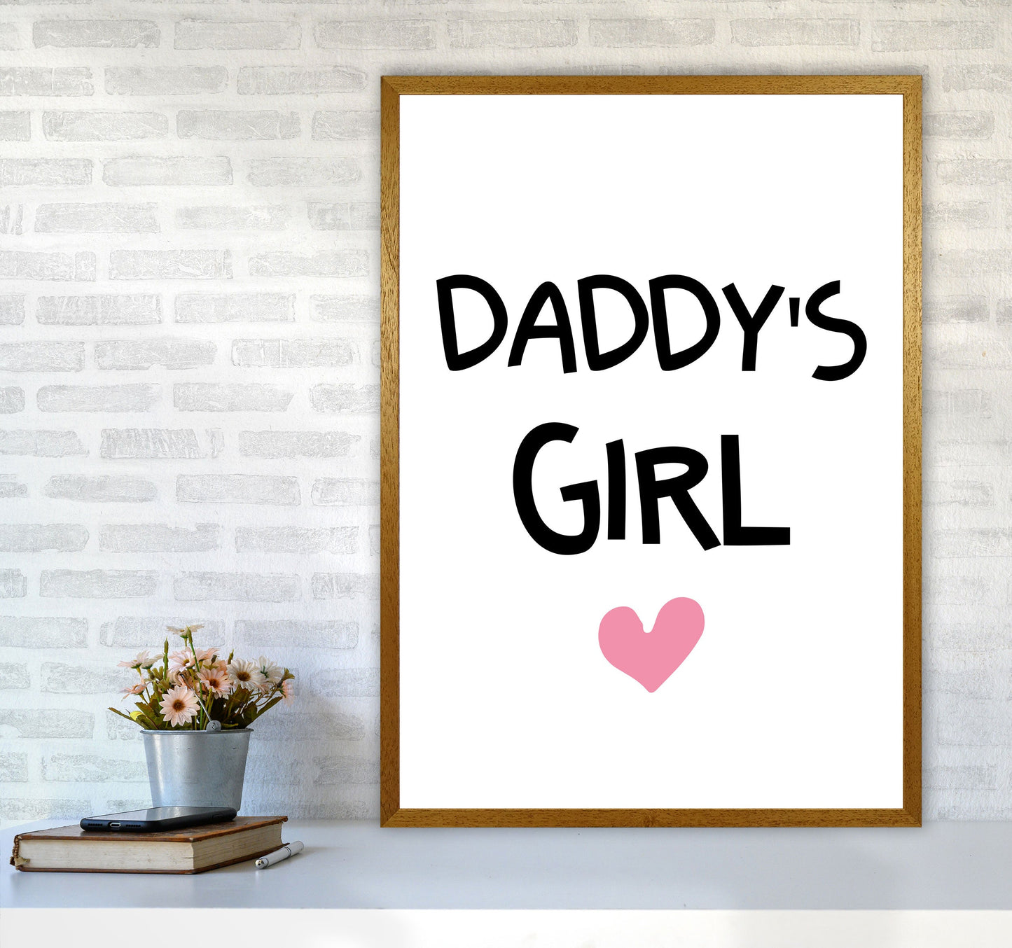 Daddy's Girl Pink Framed Nursey Wall Art Print