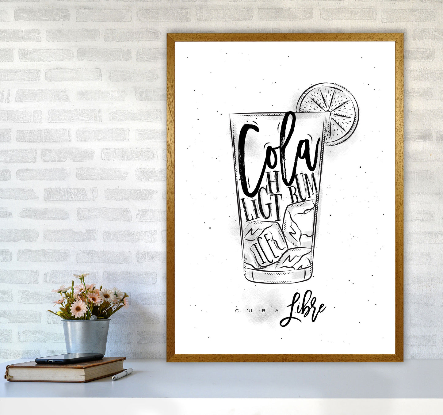 Cuba Libre Cocktail Moderne Druck, Gerahmte Küchen Wandkunst