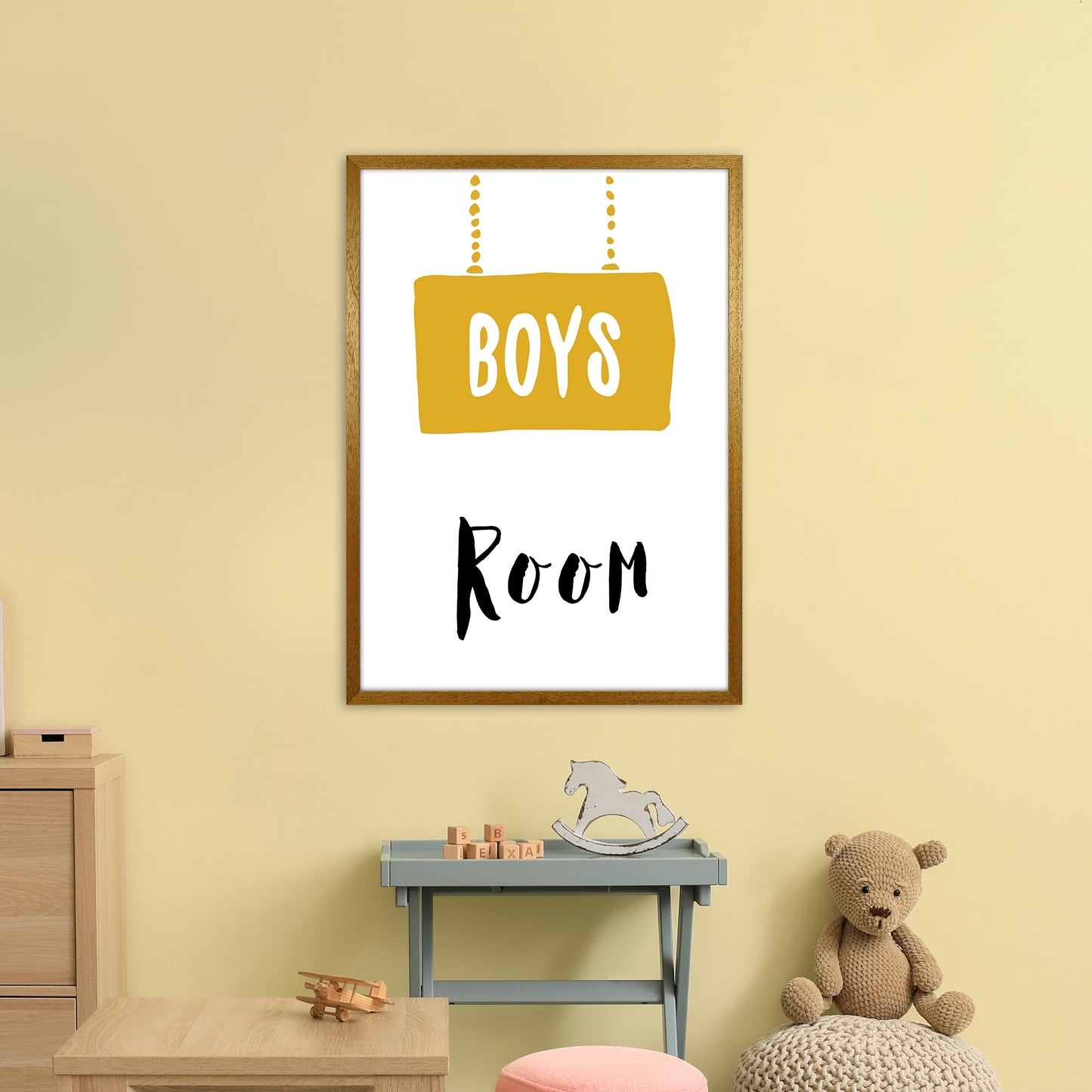 Jungenzimmer Senf Kunstdruck