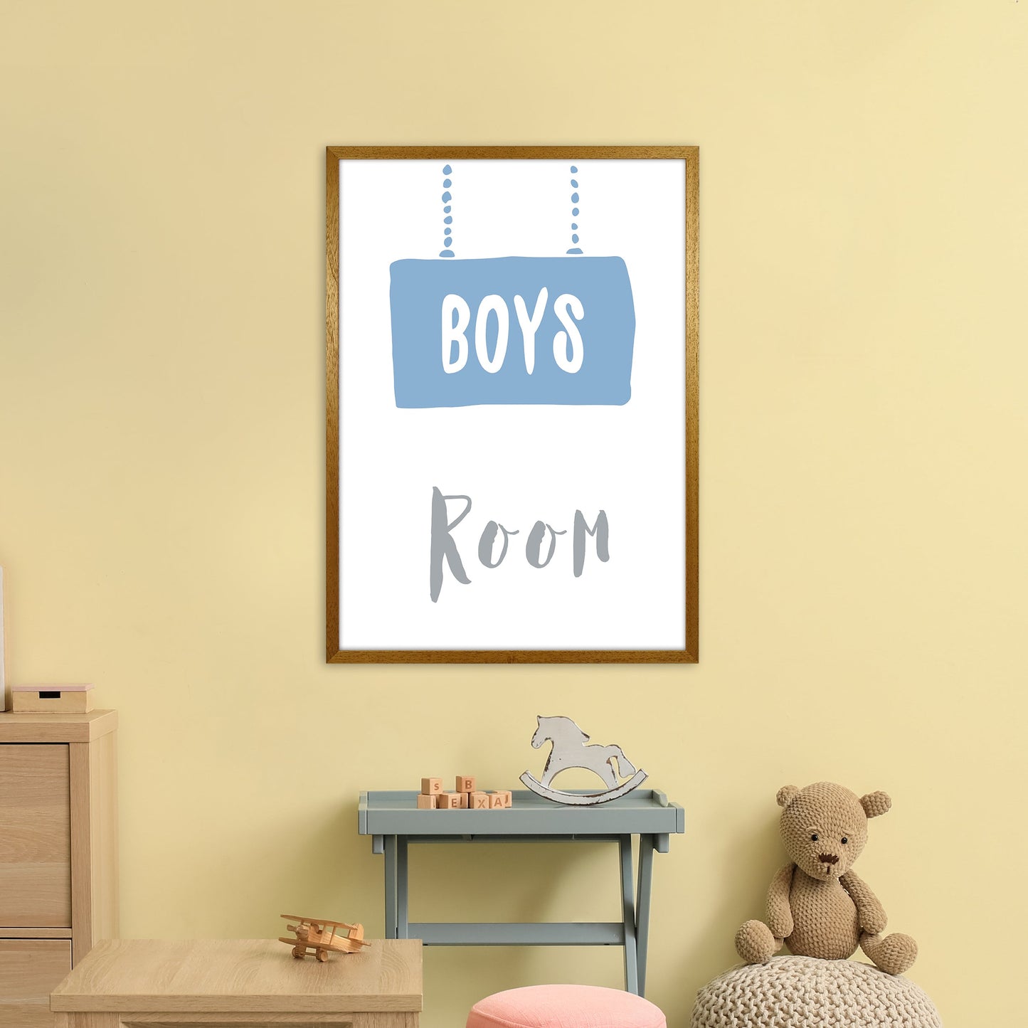 Jungenzimmer Blau Kunstdruck
