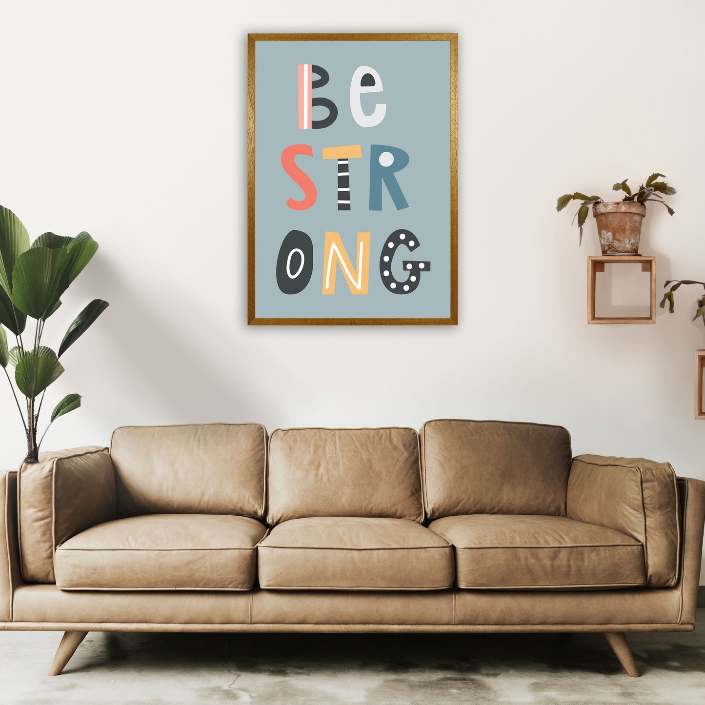 Be strong Neutral Kinder Kunstdruck von Pixy Paper