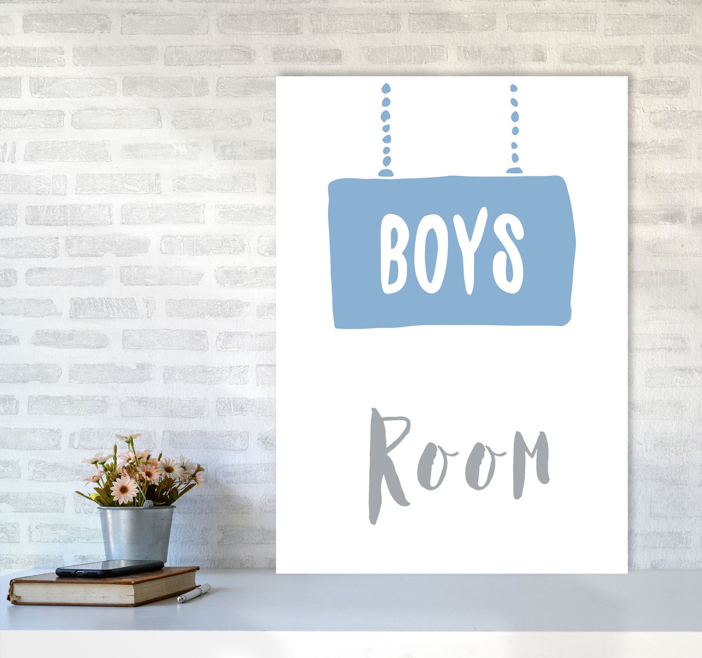 Jungenzimmer Blau Rahmendes Kinderzimmer Wandkunst Druck