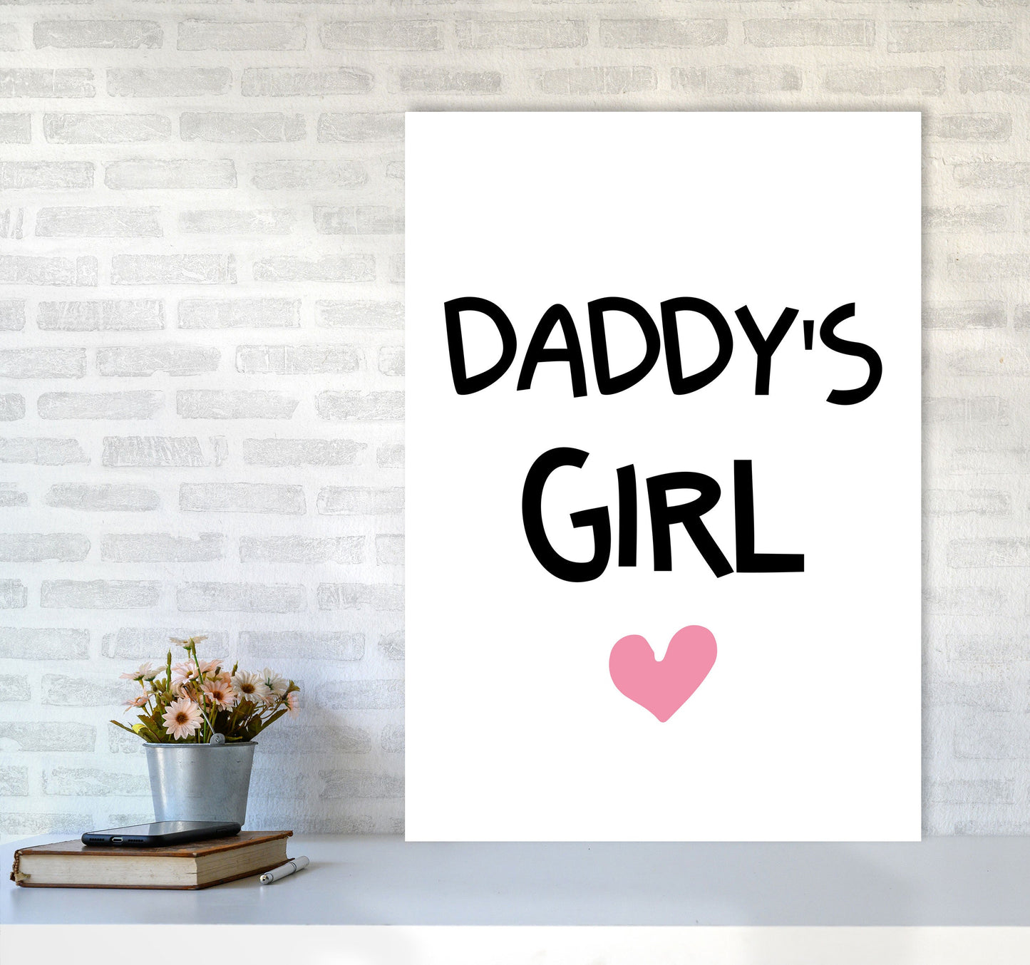 Daddy's Girl Pink Framed Nursey Wall Art Print