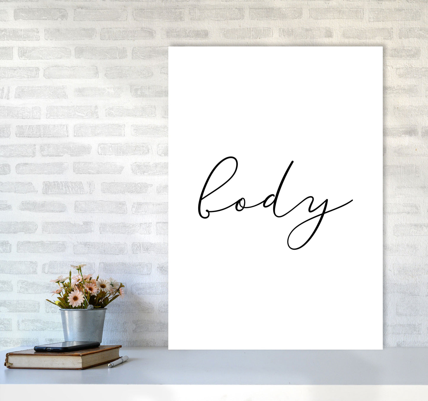 Körper Gerahmte Typografie Wandkunst Druck