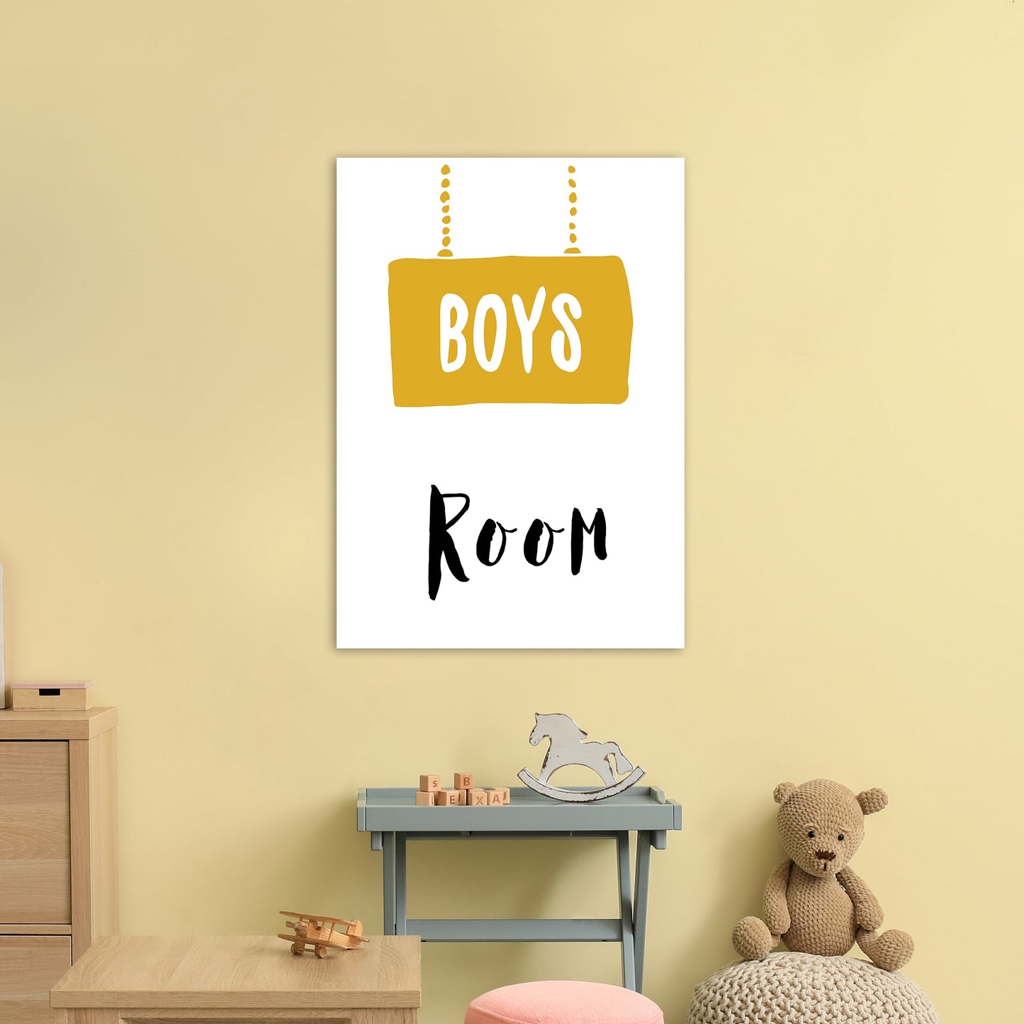 Jungenzimmer Senf Kunstdruck