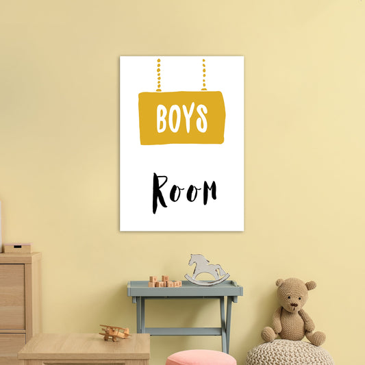 Jungenzimmer Senf Kunstdruck