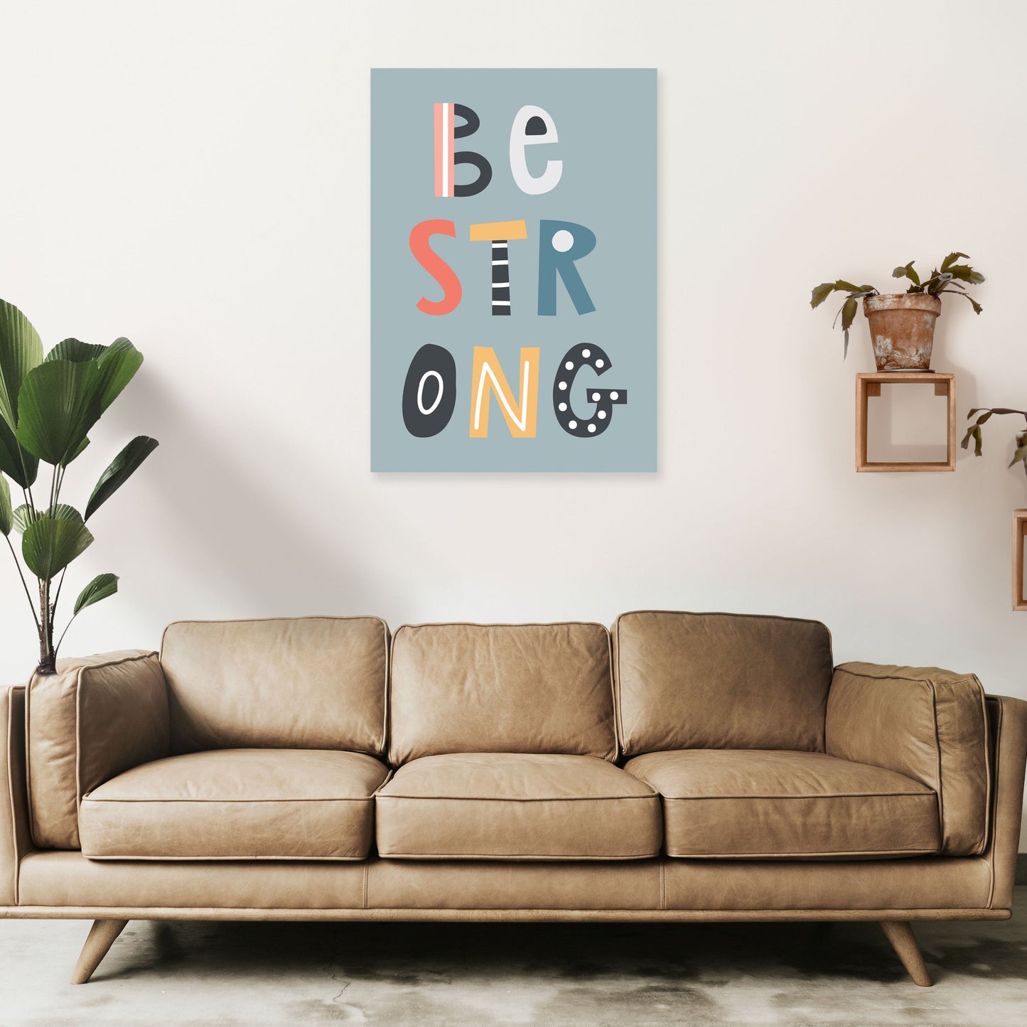 Be strong Neutral Kinder Kunstdruck von Pixy Paper