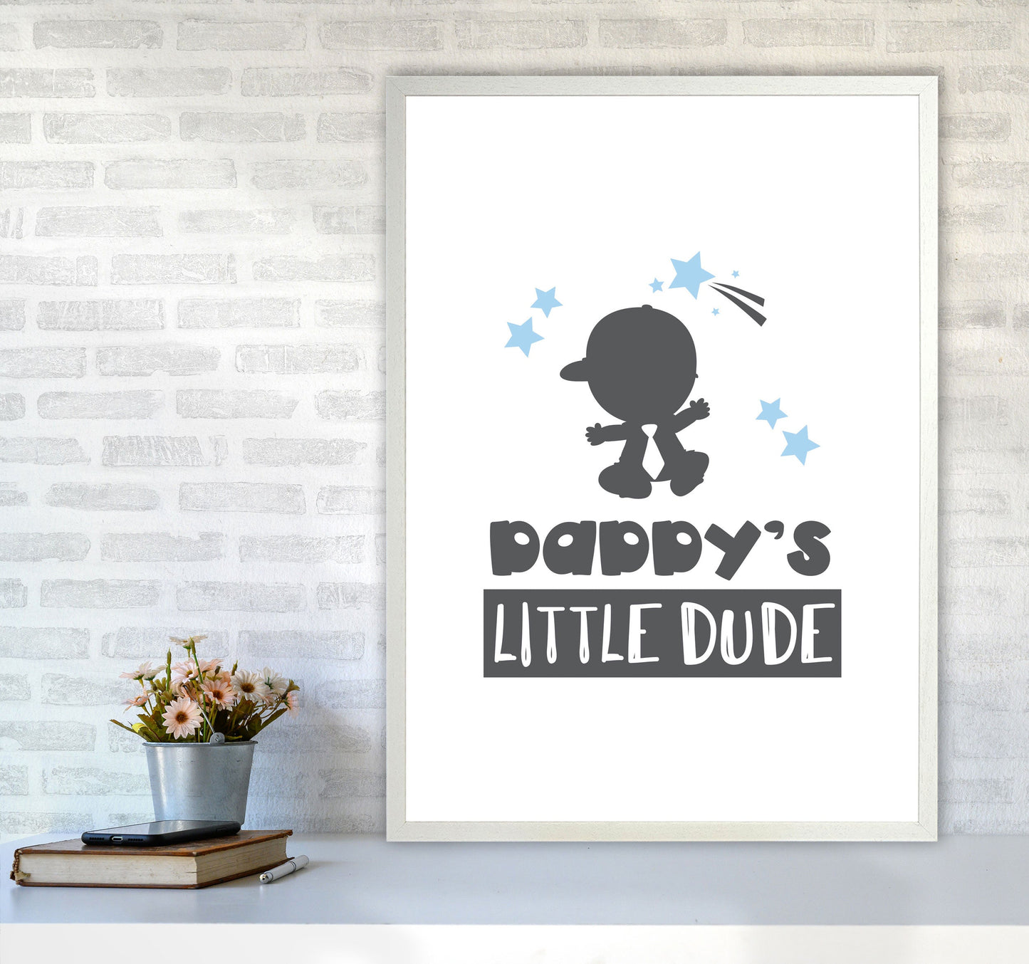 Daddy's Little Dude Gerahmter Kinderzimmer Wandkunstdruck