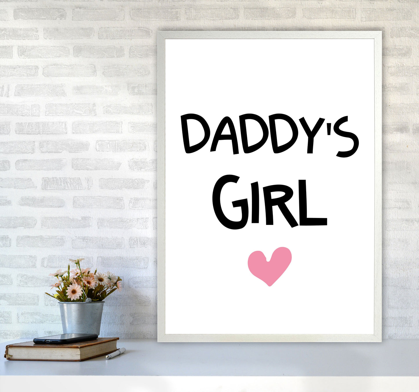 Daddy's Girl Pink Framed Nursey Wall Art Print