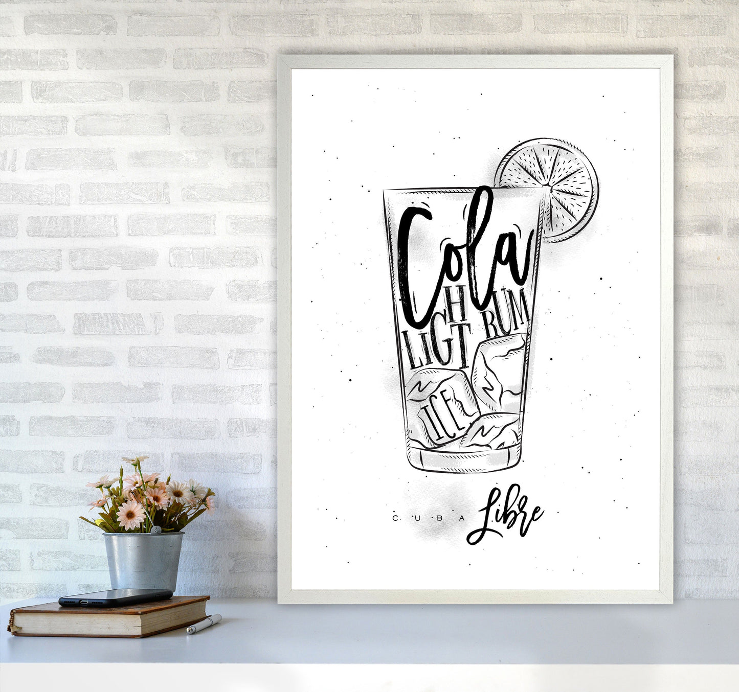 Cuba Libre Cocktail Moderne Druck, Gerahmte Küchen Wandkunst