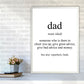 Dad Gerahmte Typografie Wandkunst Druck