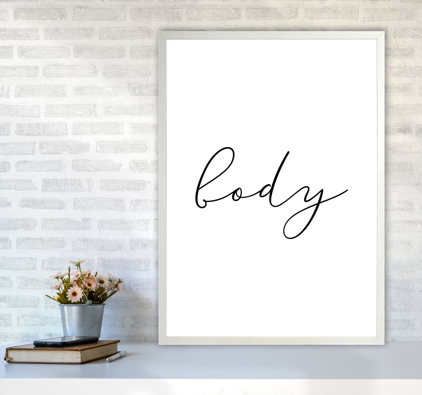 Körper Gerahmte Typografie Wandkunst Druck