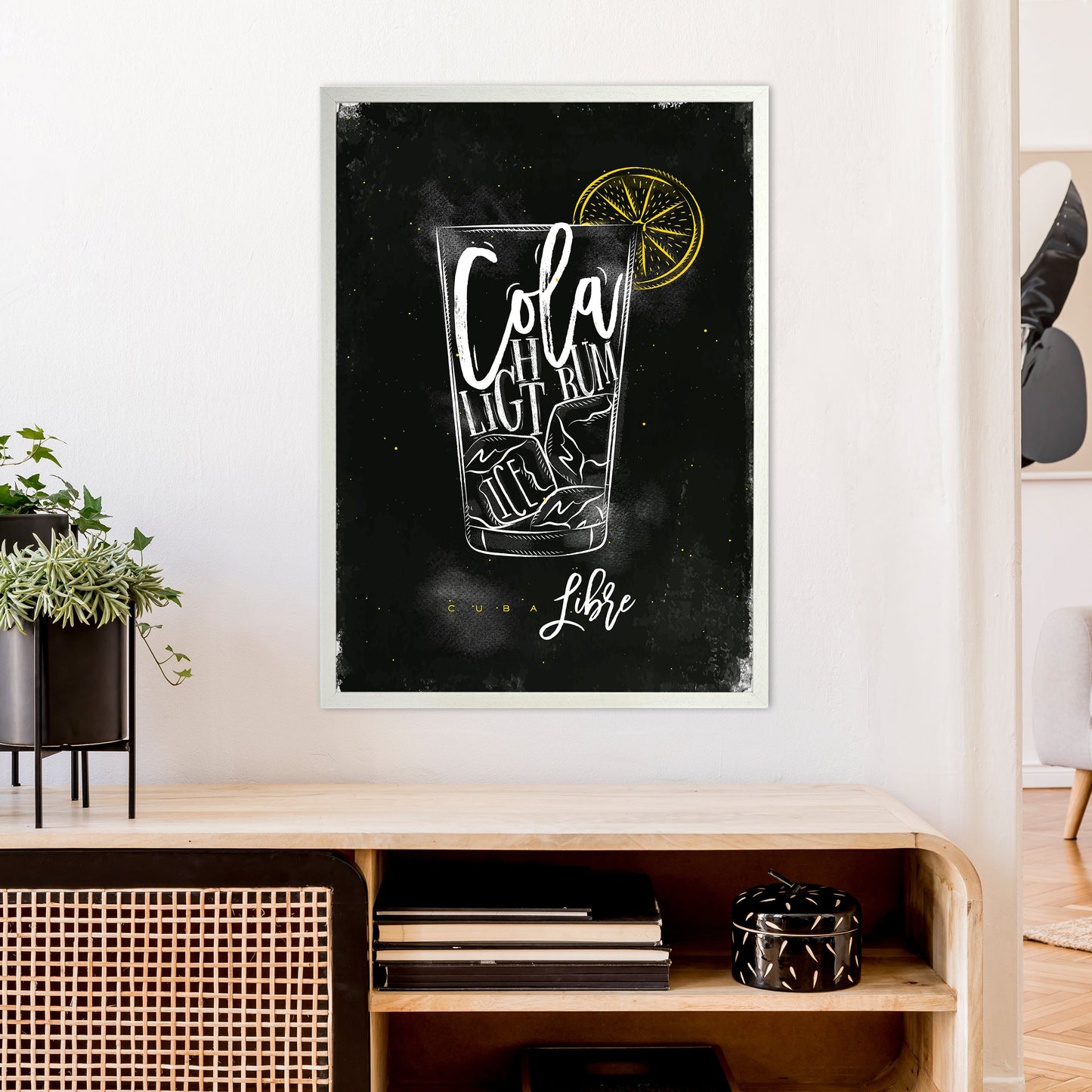 Cuba Libre Cocktail Schwarz Kunstdruck