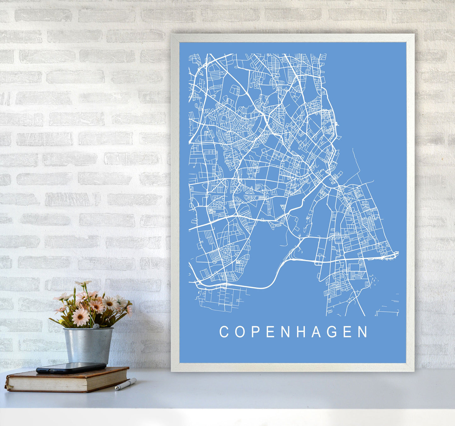 Kopenhagen Karte Blaupause Kunstdruck