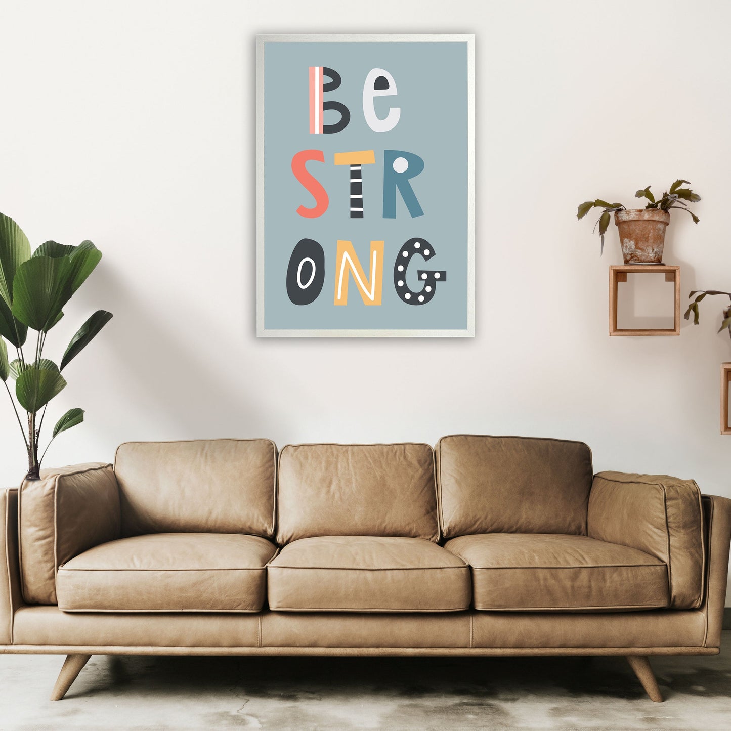 Be strong Neutral Kinder Kunstdruck von Pixy Paper