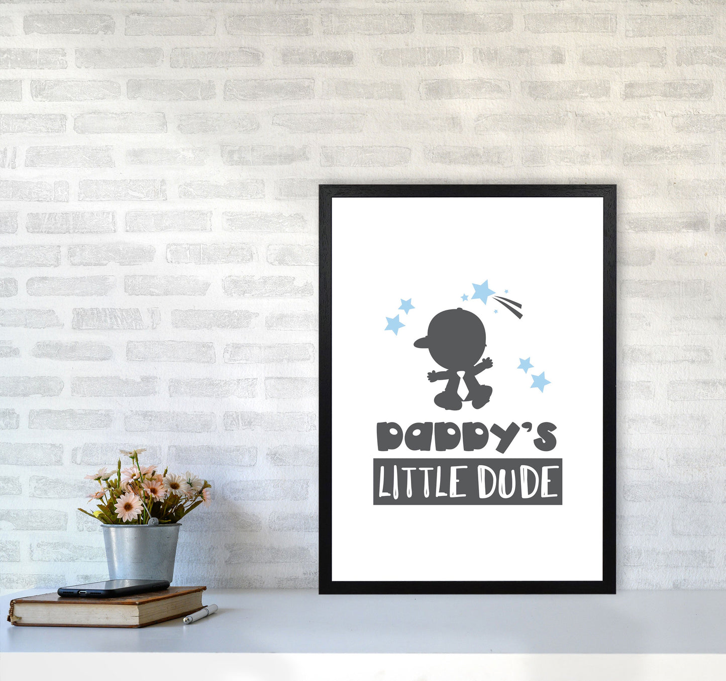 Daddy's Little Dude Gerahmter Kinderzimmer Wandkunstdruck