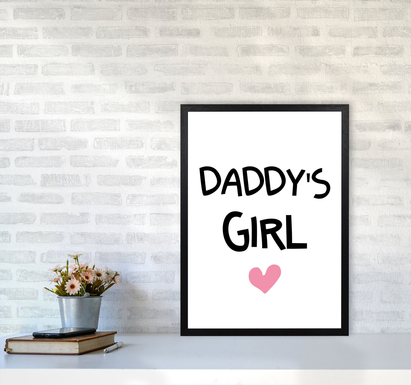Daddy's Girl Pink Framed Nursey Wall Art Print