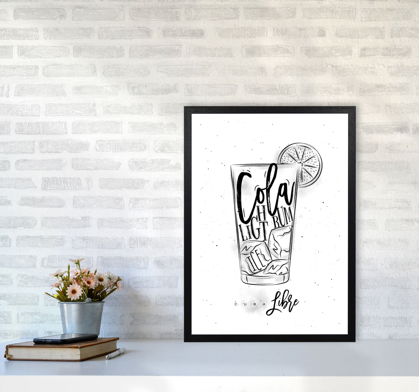 Cuba Libre Cocktail Moderne Druck, Gerahmte Küchen Wandkunst