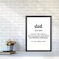 Dad Gerahmte Typografie Wandkunst Druck