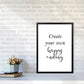 Erstellen Sie Ihre eigene Happy Ending gerahmte Typografie Wandkunst Druck