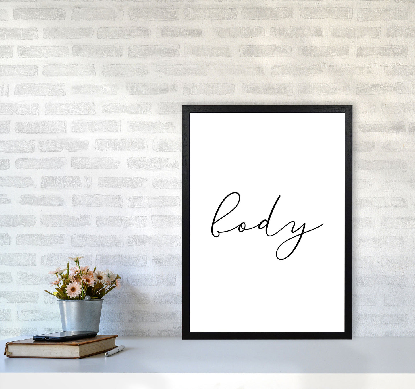 Körper Gerahmte Typografie Wandkunst Druck