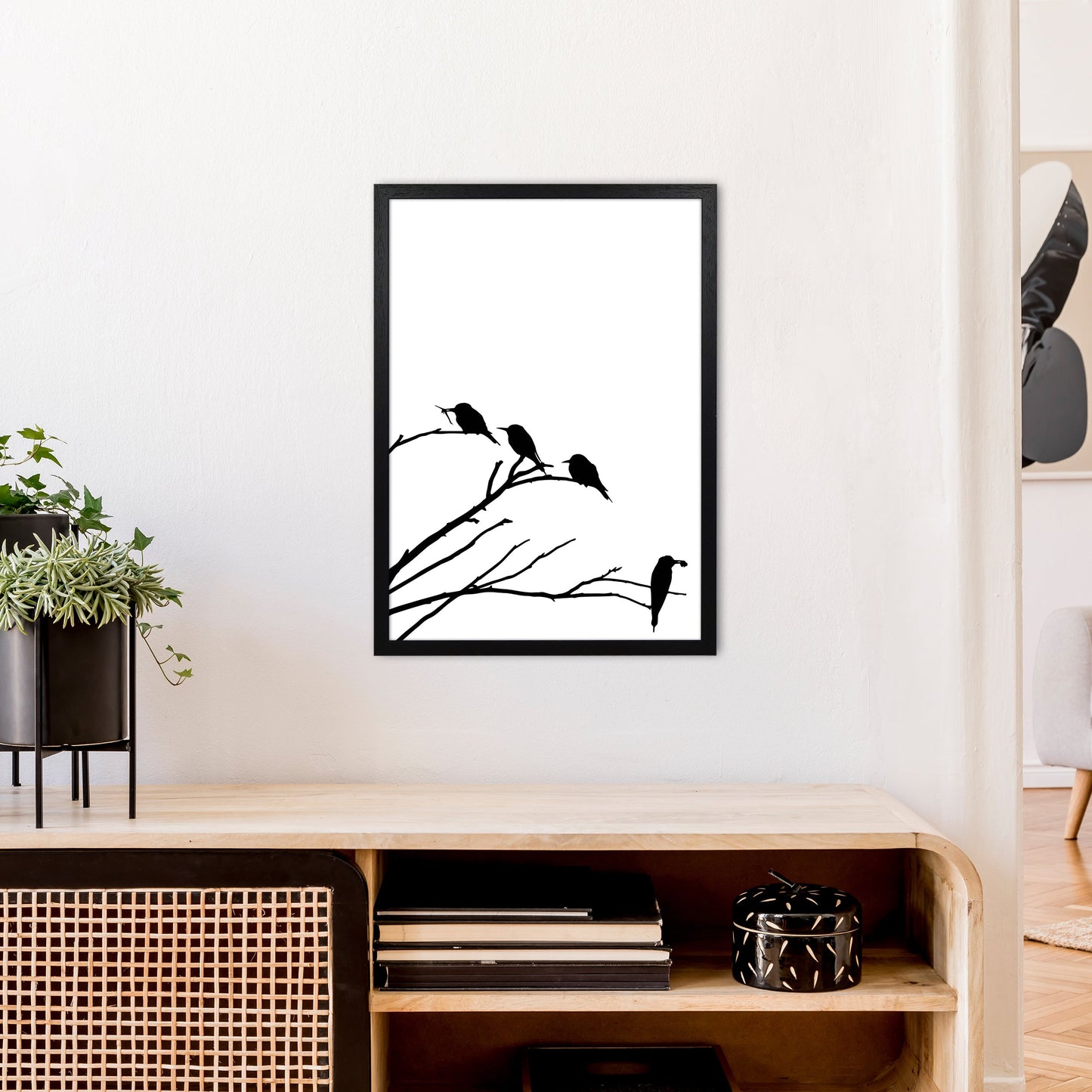 Eckäste mit Vögeln Kunstdruck