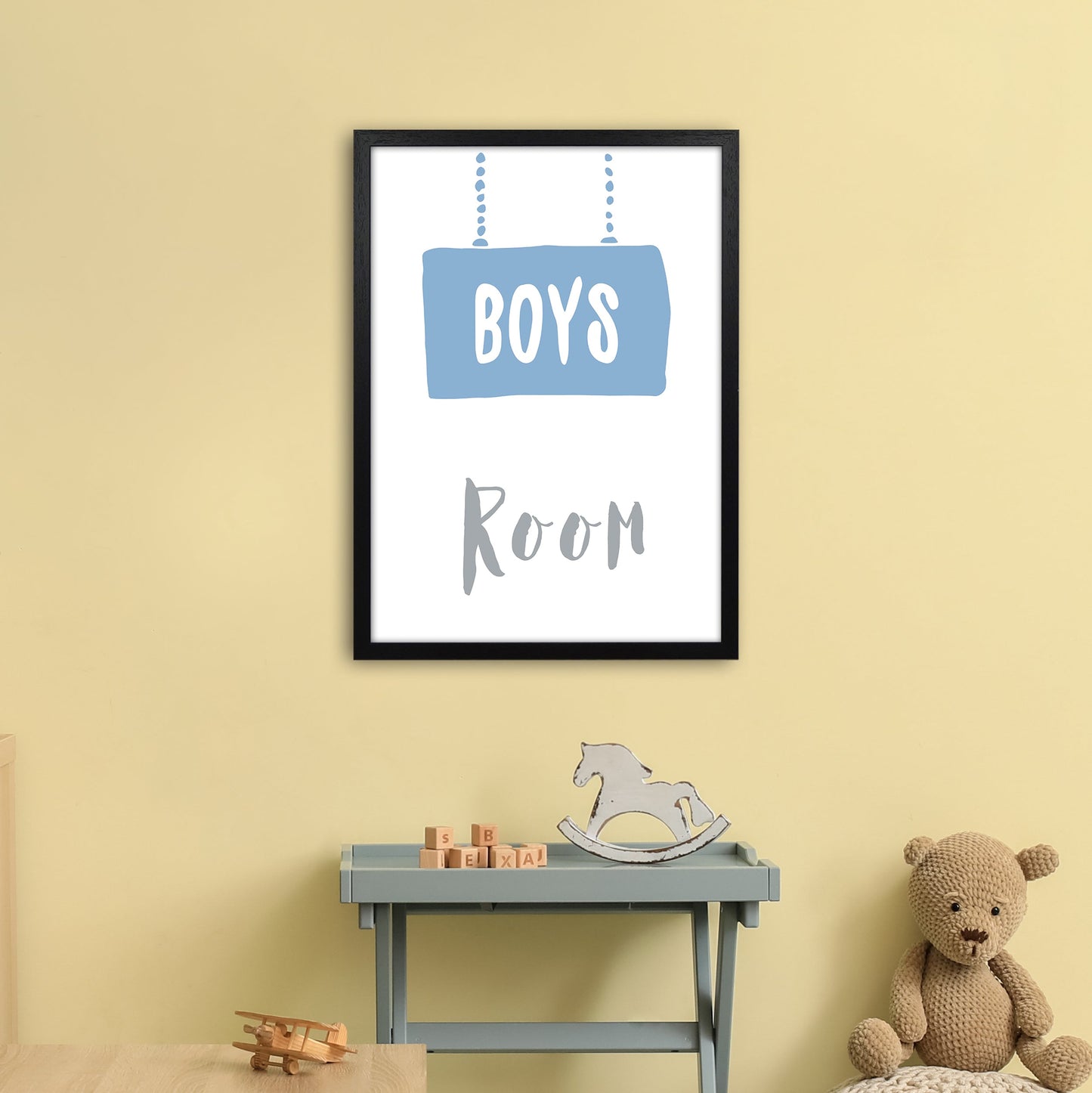 Jungenzimmer Blau Kunstdruck
