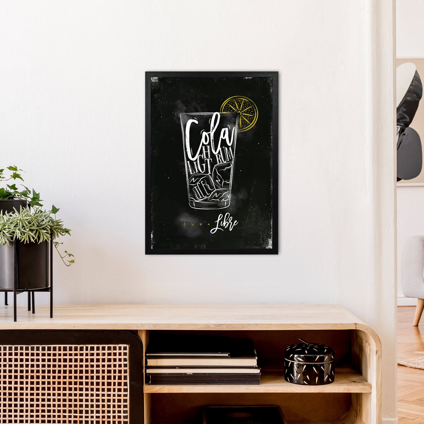 Cuba Libre Cocktail Schwarz Kunstdruck